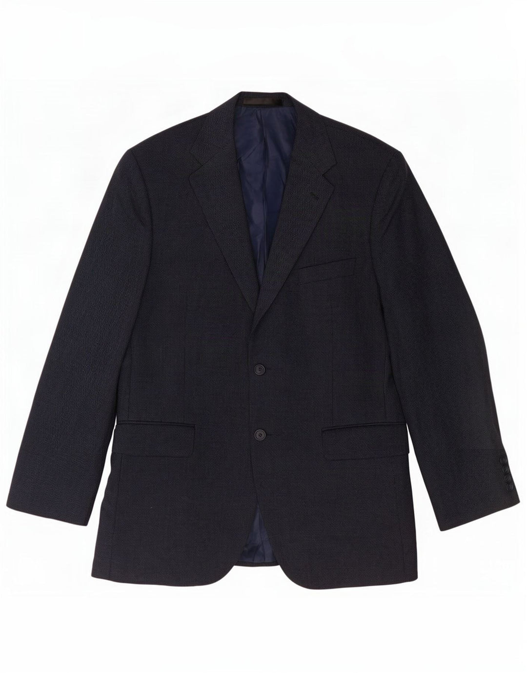 Jaqueta blazer masculina de 2 botões Marks & Spencer Reino Unido 42 grande azul marinho nova lã