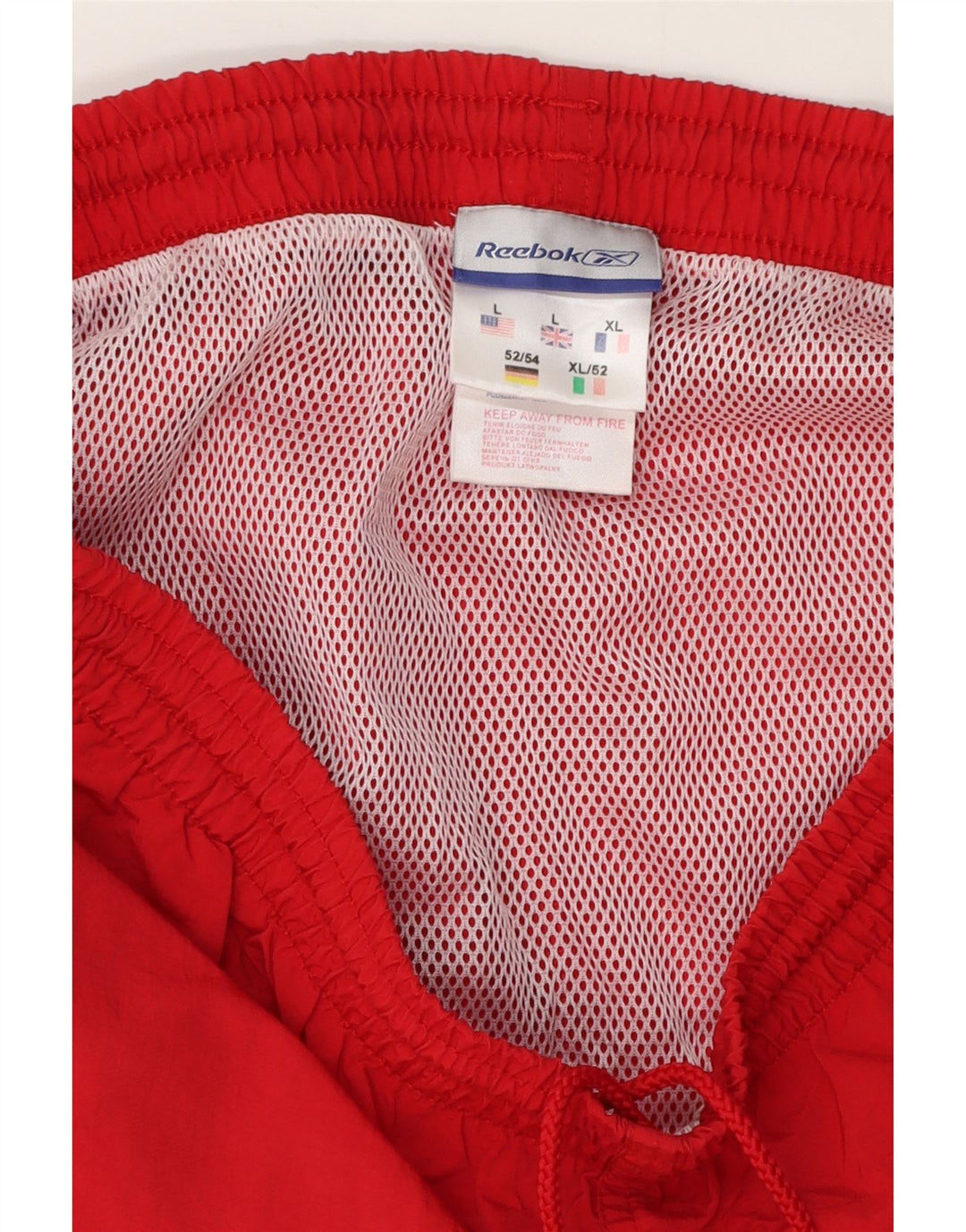 Shorts esportivos masculinos Reebok grande poliéster vermelho