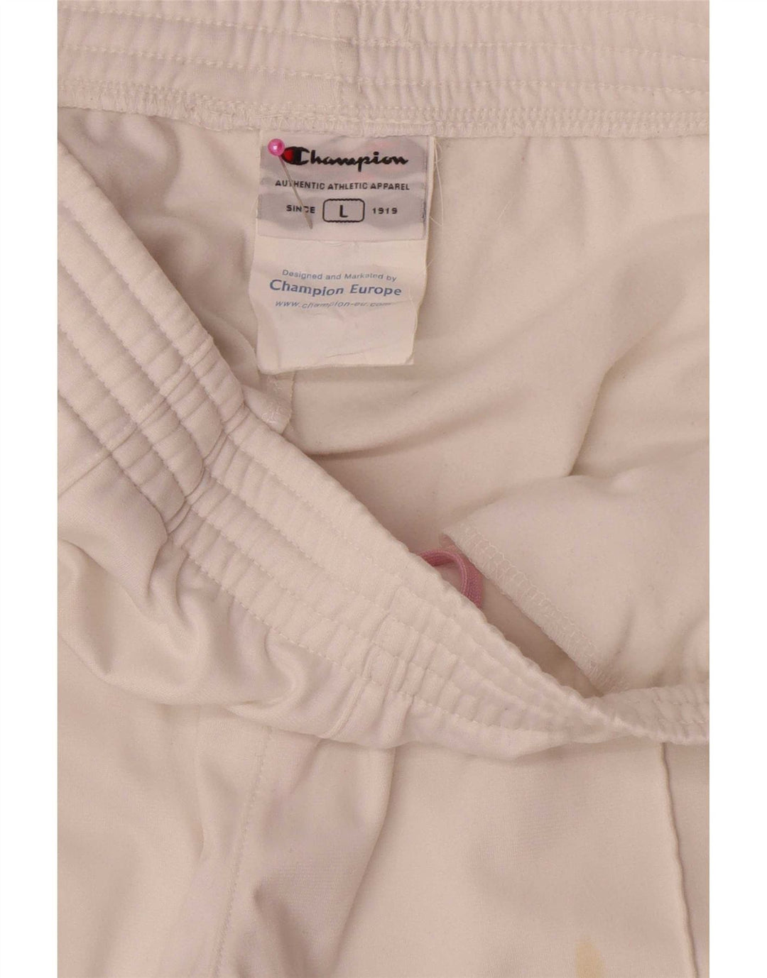 Calça de treino feminina Champion UK 14 grande poliéster branco