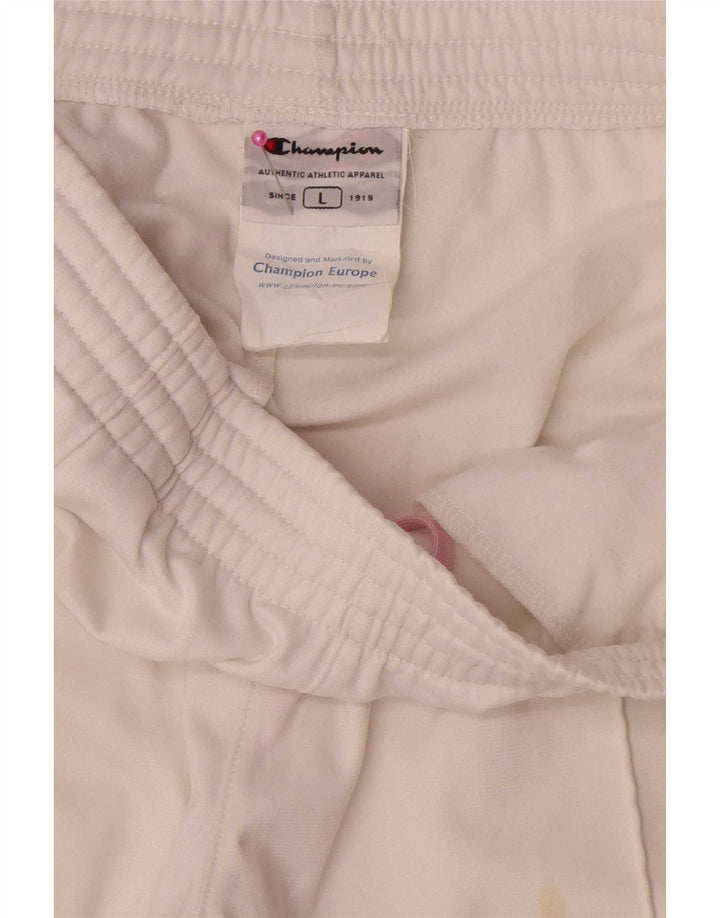 Calça de treino feminina Champion UK 14 grande poliéster branco