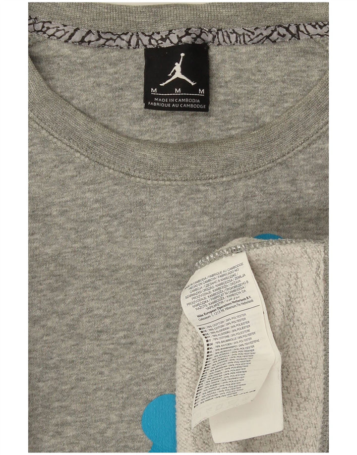 Jordan Mens Graphic Moletom Jumper Médio Algodão Cinza