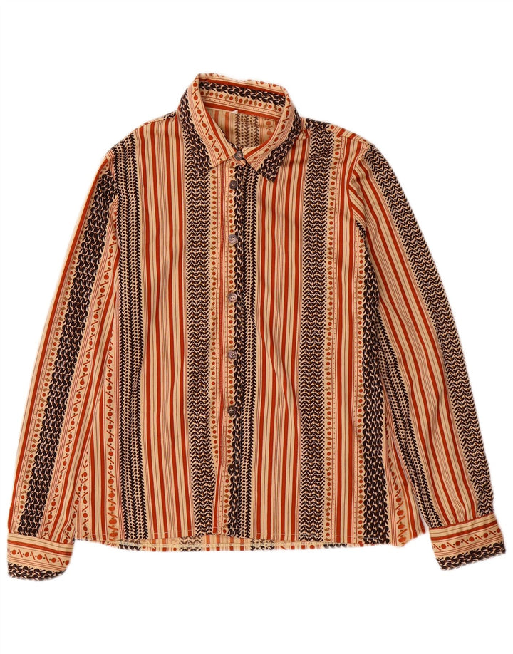 Camisa feminina VINTAGE IT 50 XL listrada bege