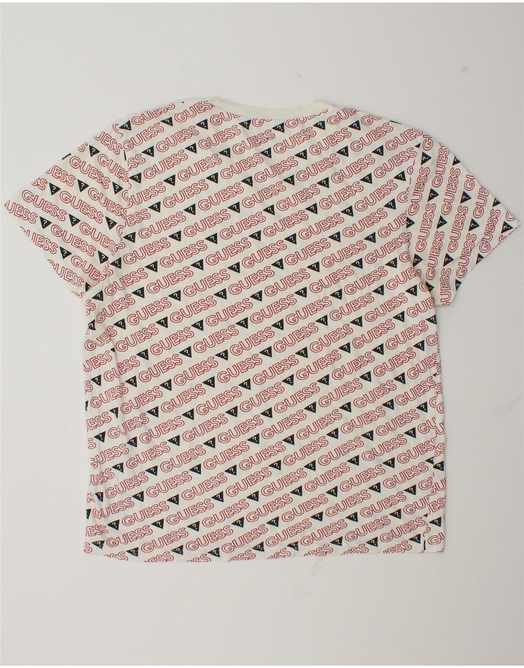 Camiseta gráfica masculina Guess grande branca