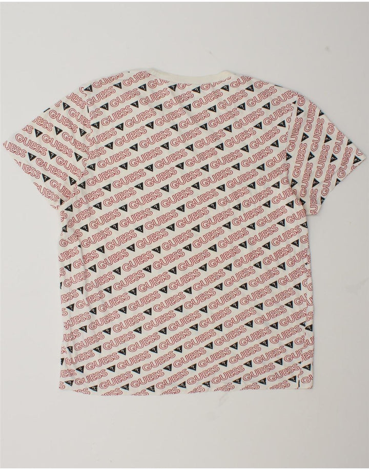 Camiseta gráfica masculina Guess grande branca