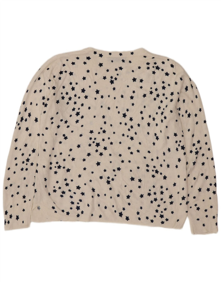 Suéter feminino Marks & Spencer com gola canoa Reino Unido 14 grande branco