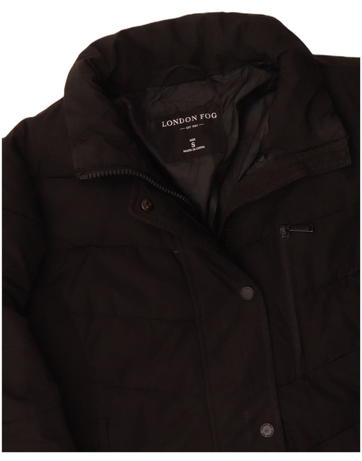 Jaqueta acolchoada superdimensionada feminina LONDON FOG UK 10 poliéster preto pequeno