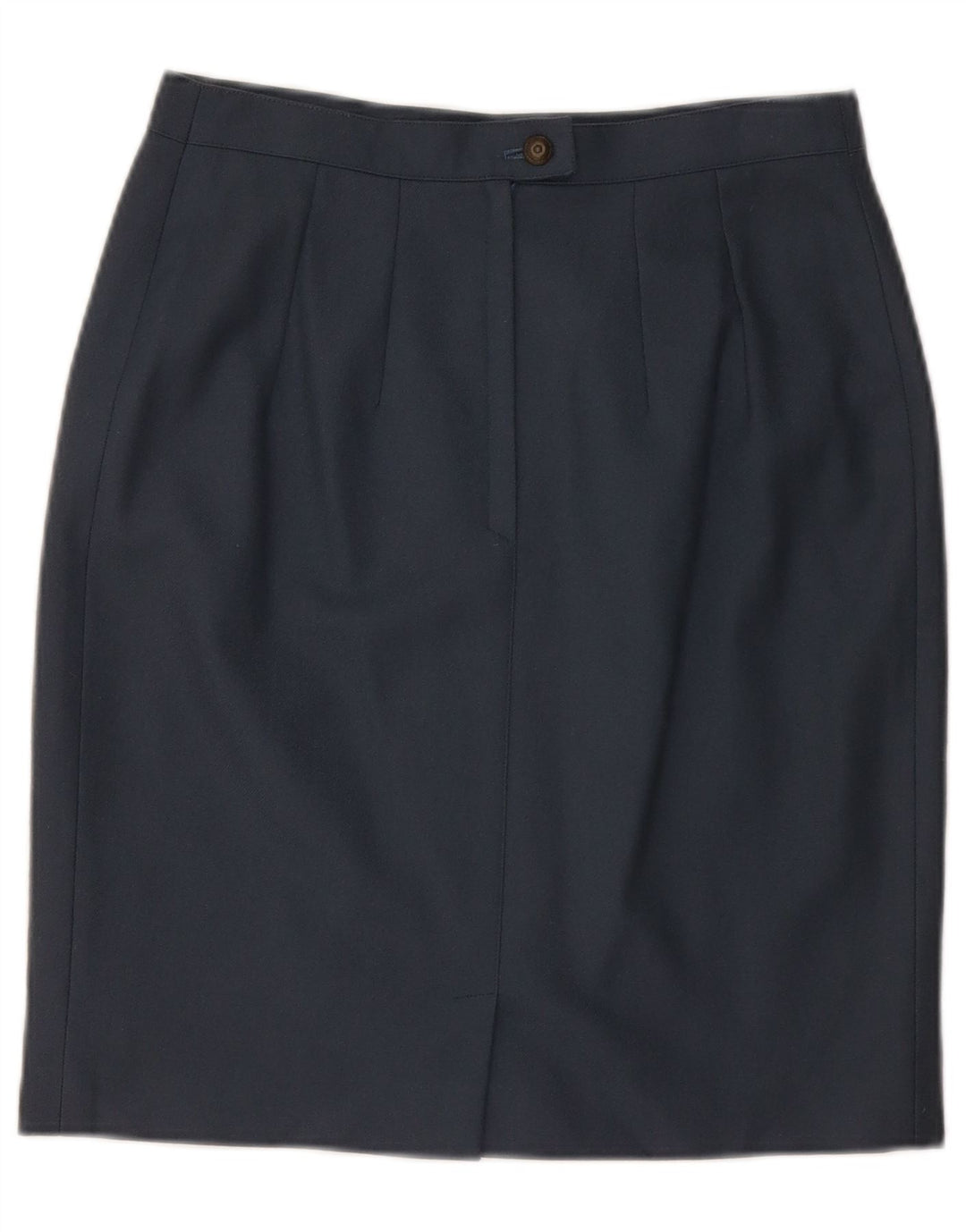 Saia lápis feminina VINTAGE médio W28 lã azul marinho