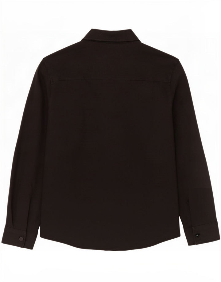 Zara Camisa masculina pequena preta poliéster