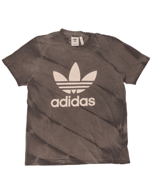 Adidas Mens Graphic T-Shirt Top Grande Cinza Tie Dye Algodão