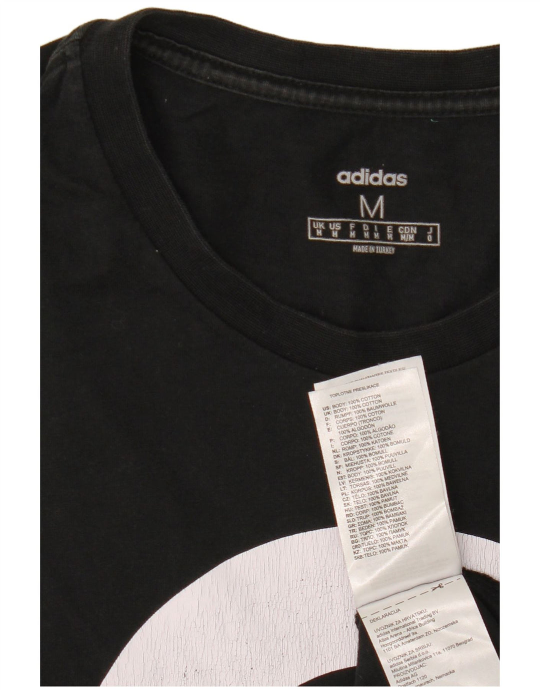 Adidas Mens Graphic T-Shirt Top Médio Algodão Preto
