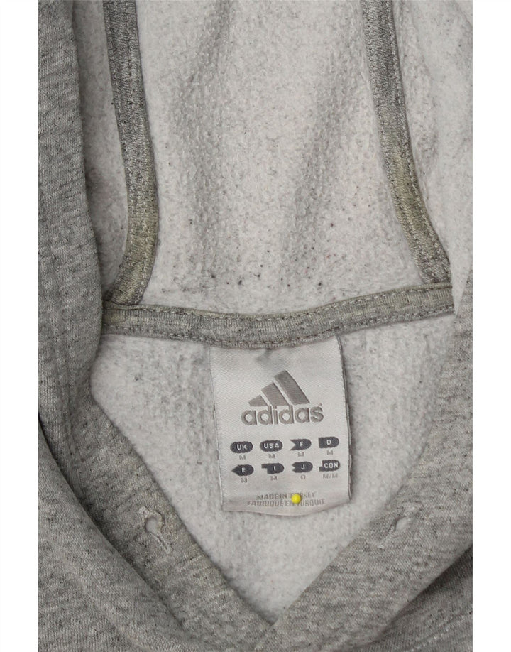 ADIDAS Mens Graphic Hoodie Jumper Médio Cinza