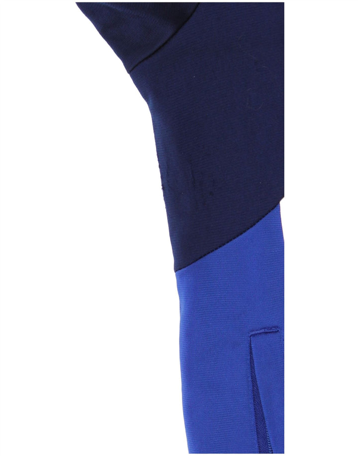 ADIDAS Mens Graphic Tracksuit Top Jacket UK 38/40 Medium Blue Colourblock