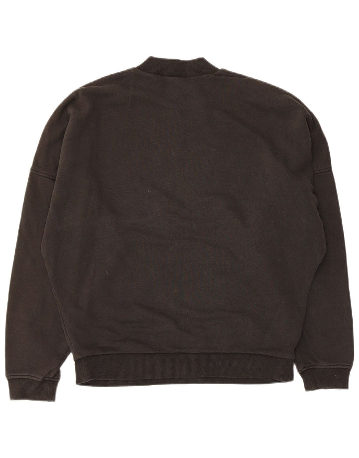 Calvin Klein moletom feminino oversized jumper Reino Unido 10 pequeno algodão preto