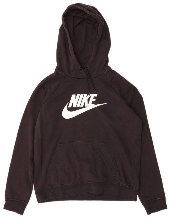 Jumper com capuz gráfico feminino Nike UK 14 médio algodão preto