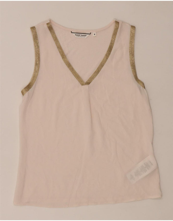 Colete transparente feminino Naf Naf UK 12 poliéster rosa médio