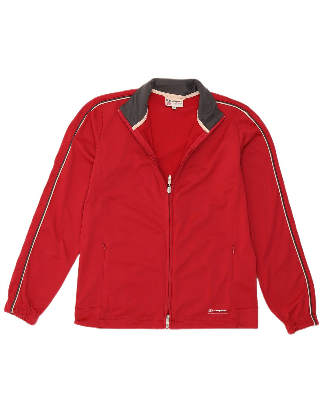 Champion Womens Easy Fit Tracksuit Top Jacket UK 10 Pequeno Poliéster Vermelho