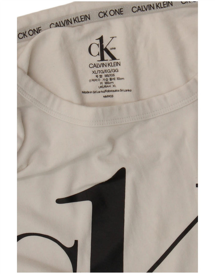 Calvin Klein Camiseta masculina gráfica Top XL Branco