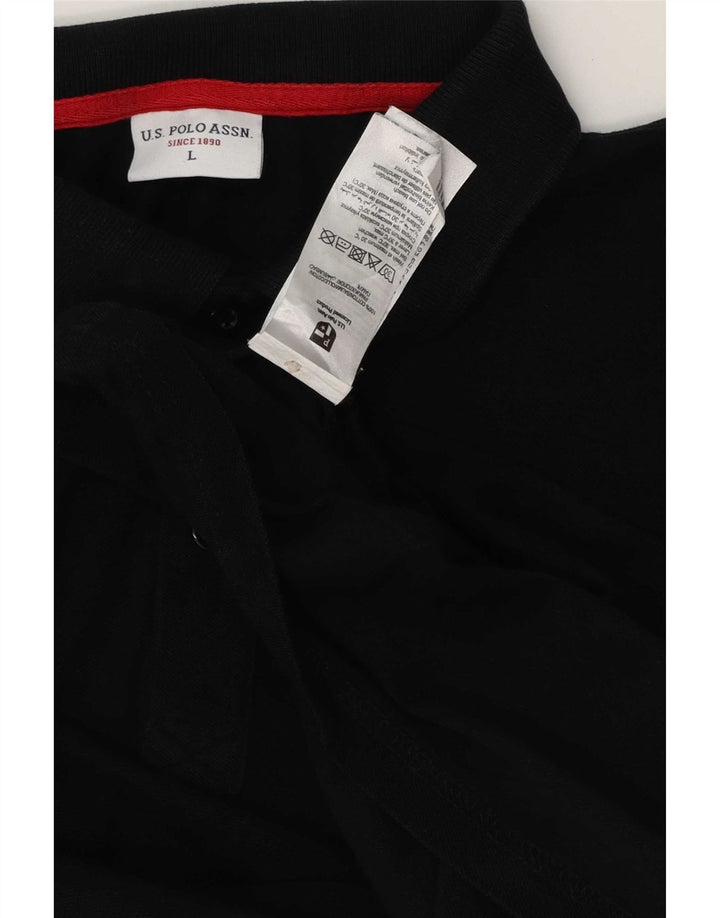 US Polo Assn. Camisa masculina grande algodão preto