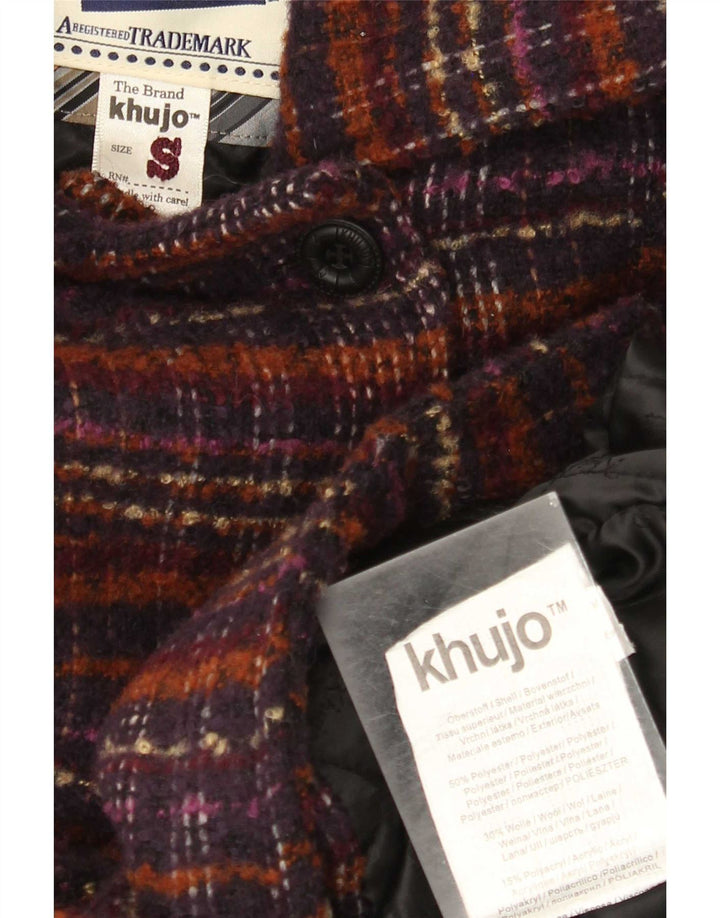 Sobretudo feminino KHUJO UK 10 pequeno poliéster xadrez multicolorido