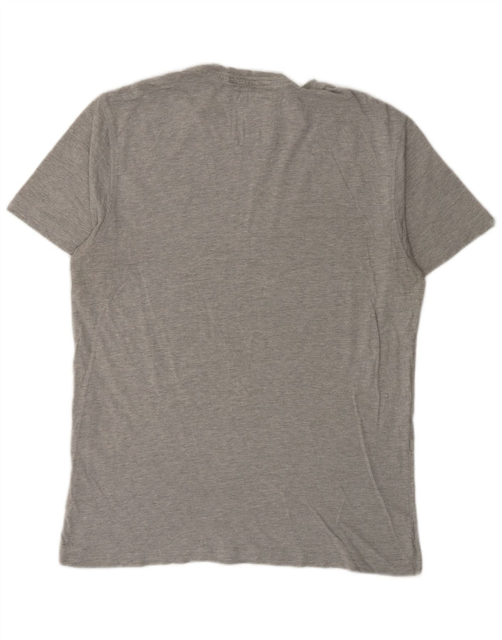 Camiseta masculina Crew Clothing Top grande algodão cinza