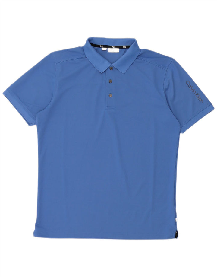 Camisa polo masculina CALVIN KLEIN estampada azul médio poliéster
