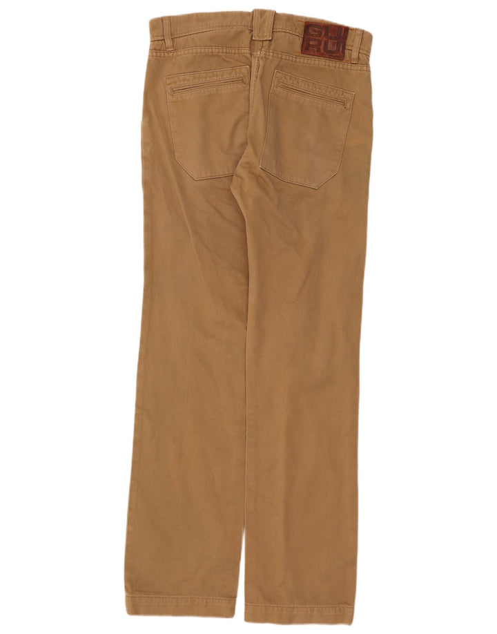 Calça masculina de terno reto Guru W33 L33 algodão marrom