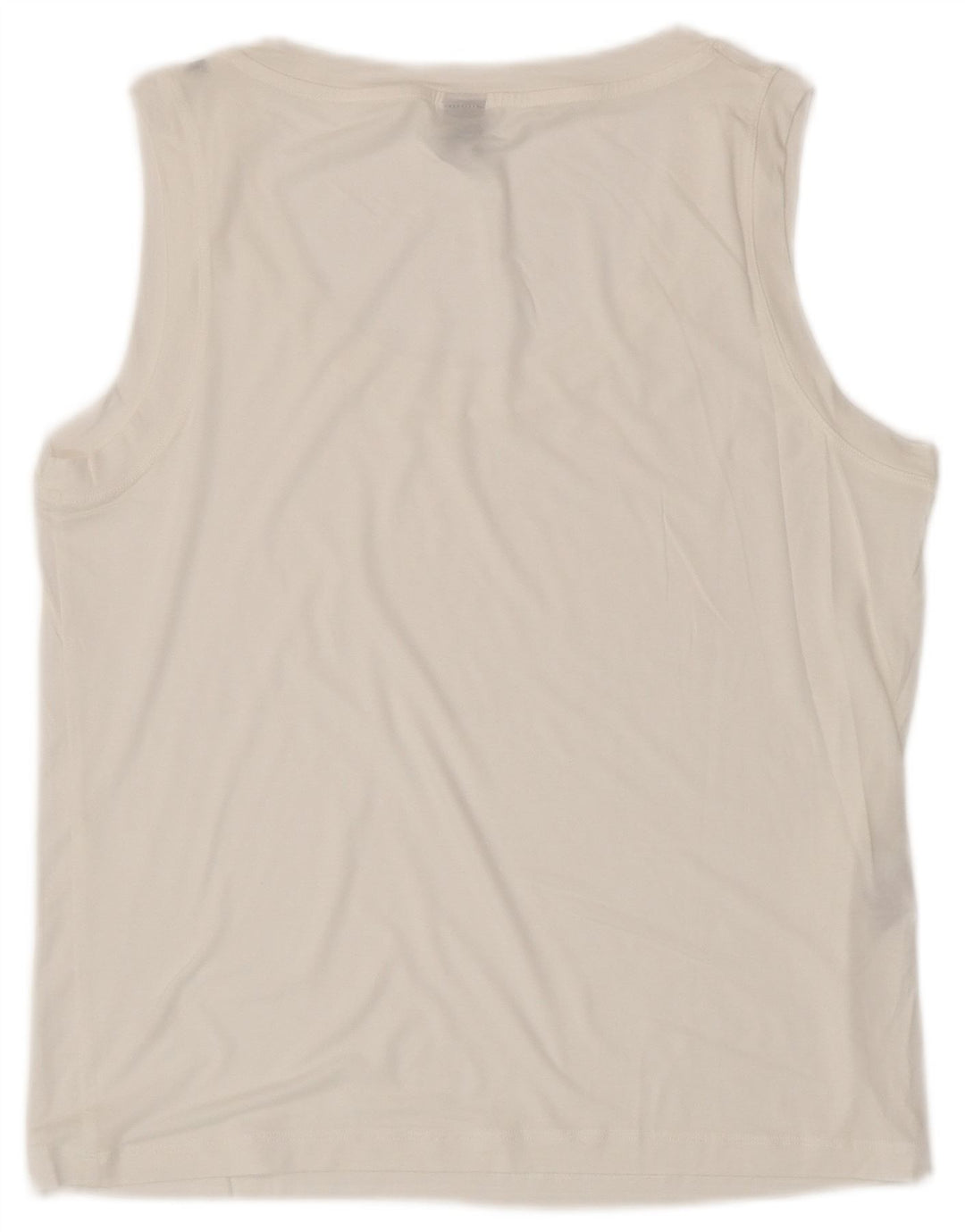 Colete feminino Stefanel Top UK 14 Lyocell branco médio