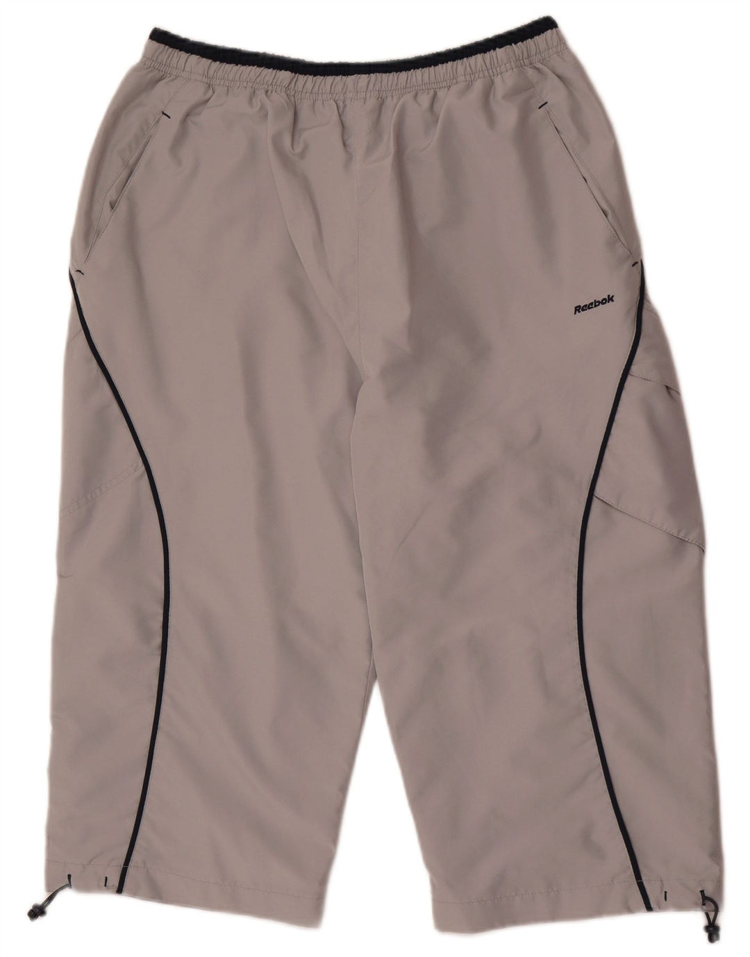 Shorts esportivos masculinos Reebok Bermuda grande poliéster cinza
