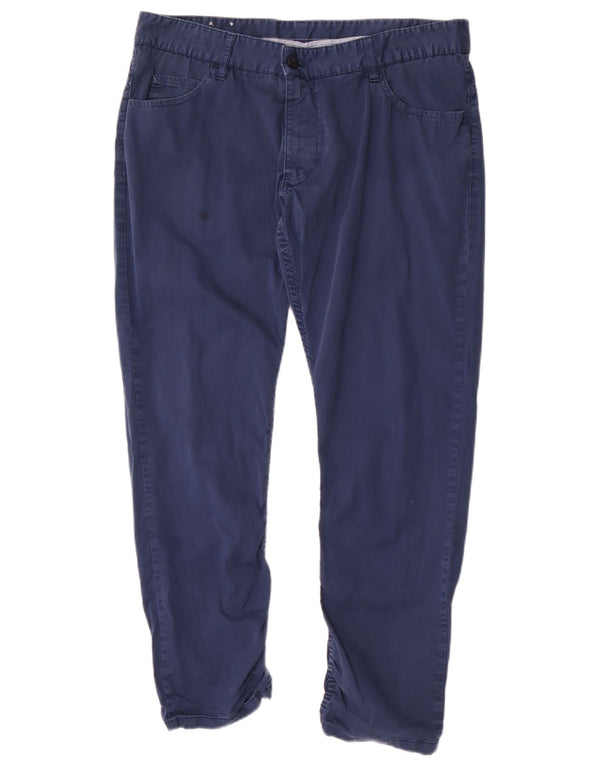 Zara Mens Slim Calça Casual EU 46 XL W36 L27 Azul Algodão