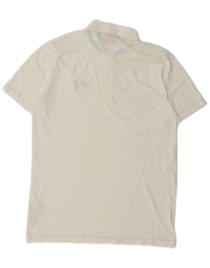 Camisa polo masculina PUMA de algodão branco médio