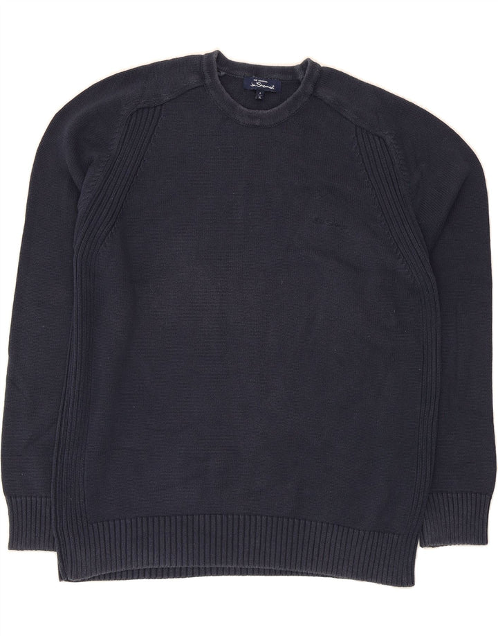 BEN SHERMAN Mens Crew Neck Jumper Sweater XL Navy Blue Cotton Vintage Ben Sherman and Second-Hand Ben Sherman from Messina Hembry 