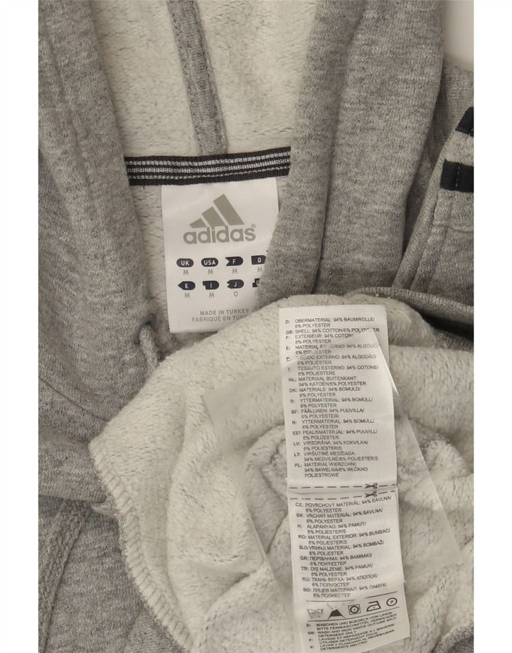 Adidas Mens Hoodie Jumper Médio Cinza Algodão Flecked