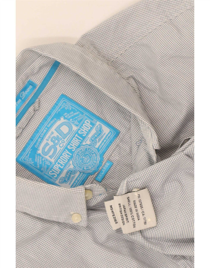 Camisa masculina Superdry 2XL algodão guingão branco