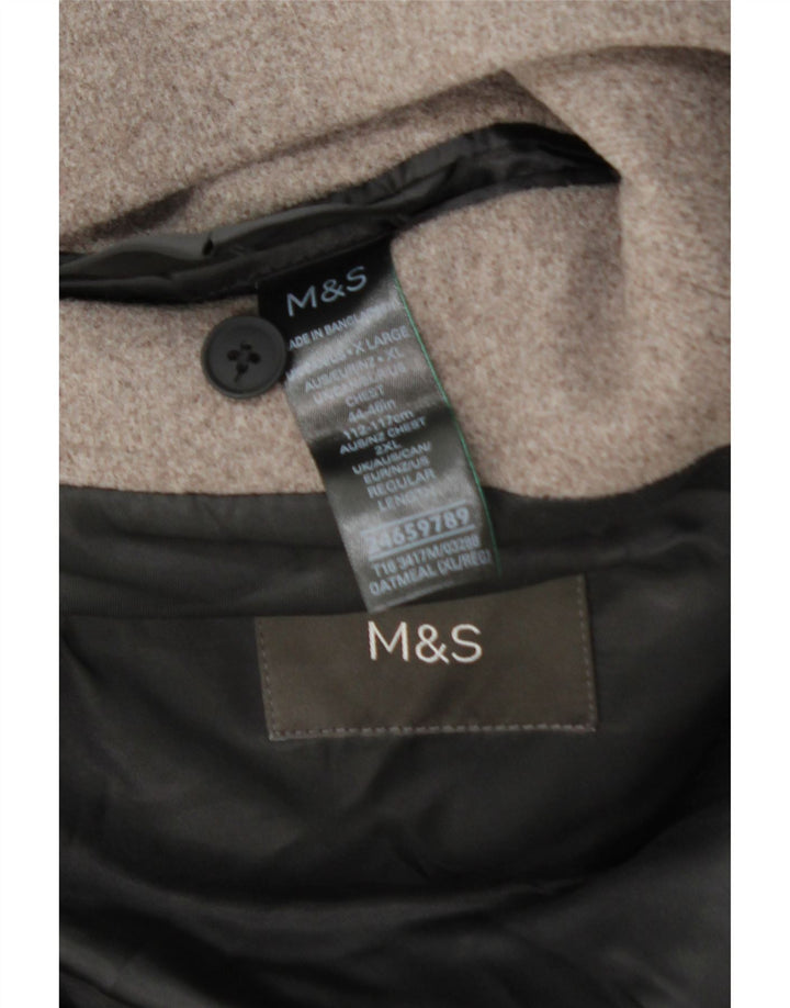 Sobretudo masculino Marks & Spencer UK 42 XL poliéster marrom