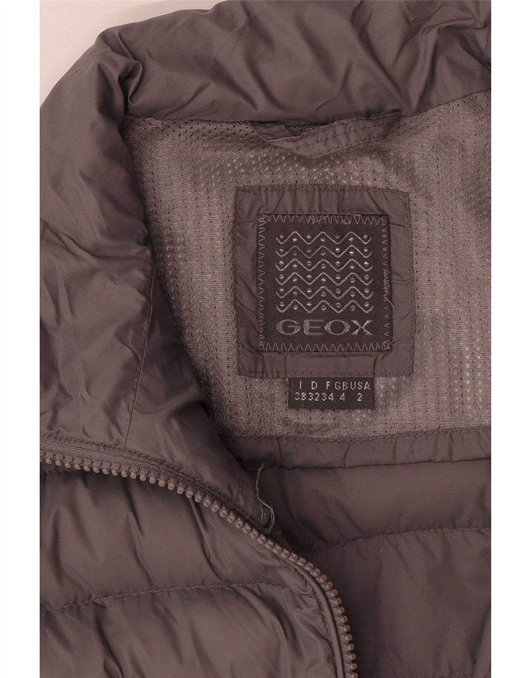Jaqueta acolchoada de grandes dimensões Geox para mulher UK 4 XS poliéster cinza