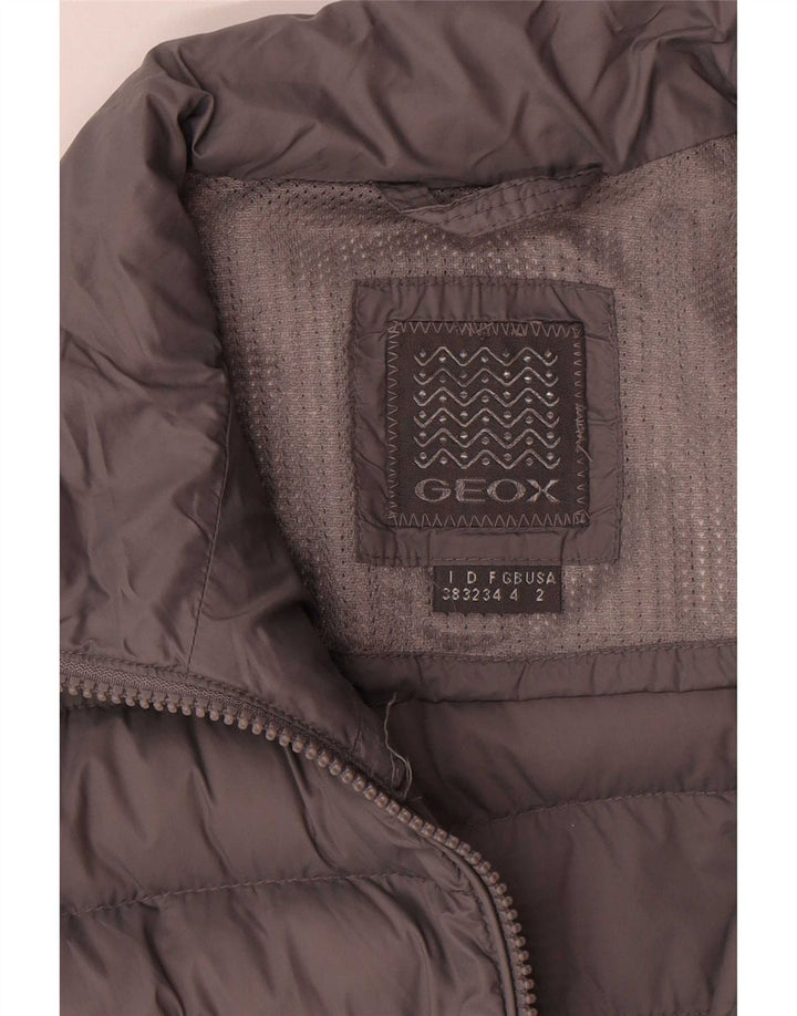 Jaqueta acolchoada de grandes dimensões Geox para mulher UK 4 XS poliéster cinza