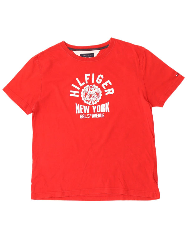 Tommy Hilfiger Camiseta masculina gráfica Top XL algodão vermelho