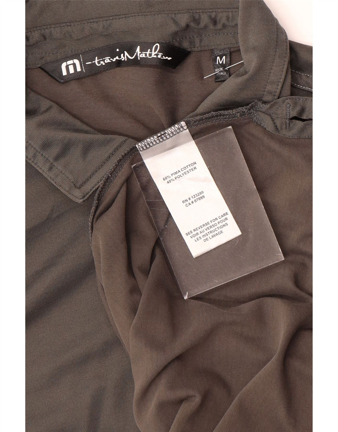 Camisa polo masculina TRAVIS MATHEW algodão cinza médio