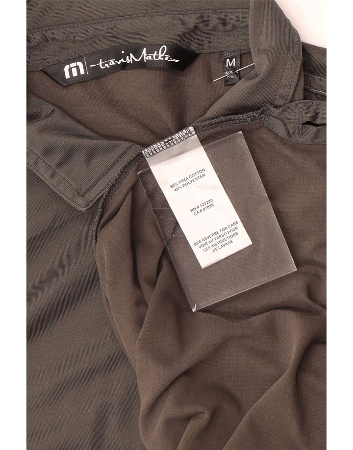 Camisa polo masculina TRAVIS MATHEW algodão cinza médio