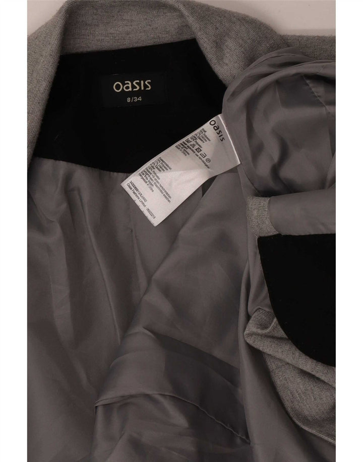 Jaqueta blazer aberta feminina Oasis UK 8 poliéster cinza pequeno