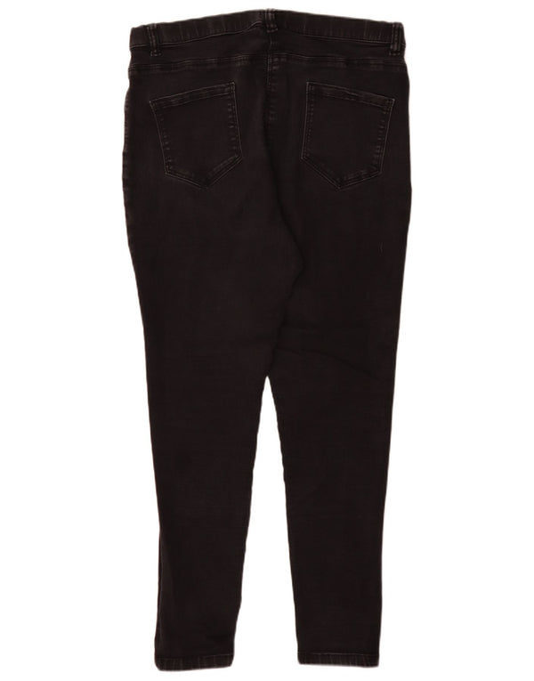 Calça jeans feminina M&Co UK 18 XL W36 L29 algodão preto