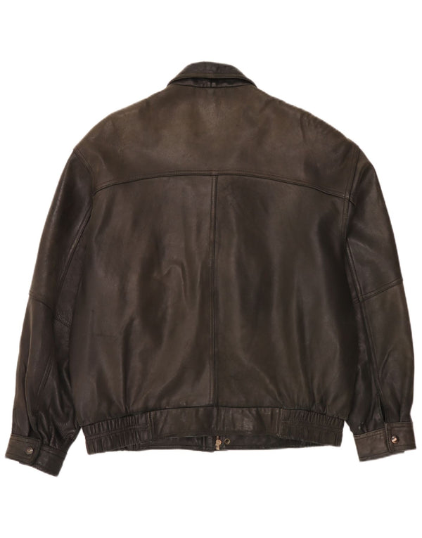 Jaqueta de couro masculina Itallo UK 40 grande preta