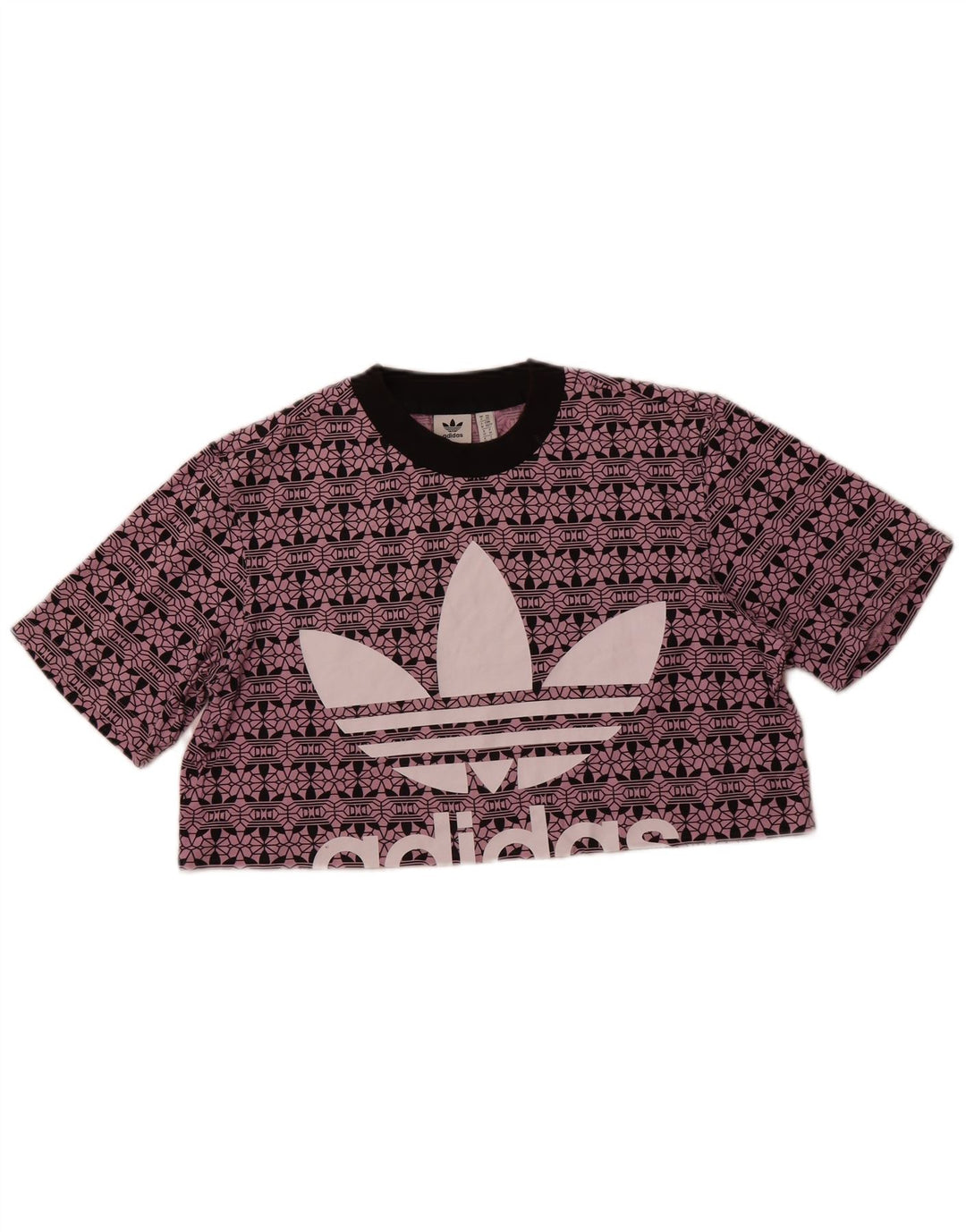 Camiseta Adidas Feminina Oversized Crop Graphic UK 6 XS Roxo Algodão