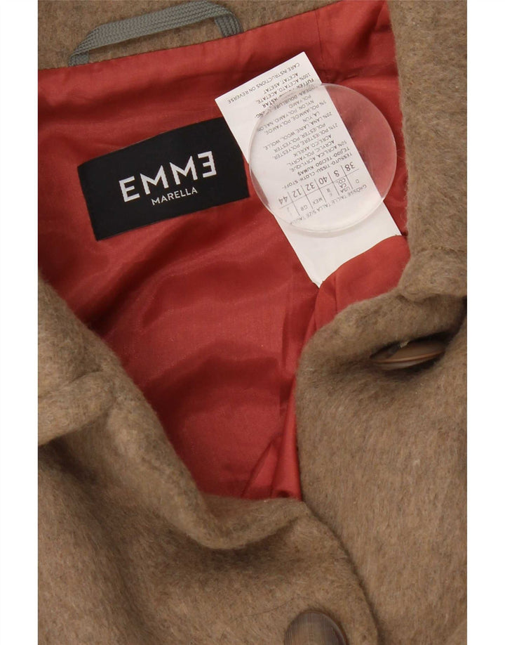 Sobretudo feminino Marella EMME UK 12 acrílico bege médio