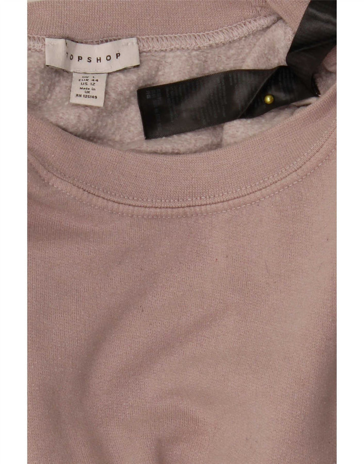 Suéter oversized feminino Topshop Reino Unido 16 grande poliéster rosa