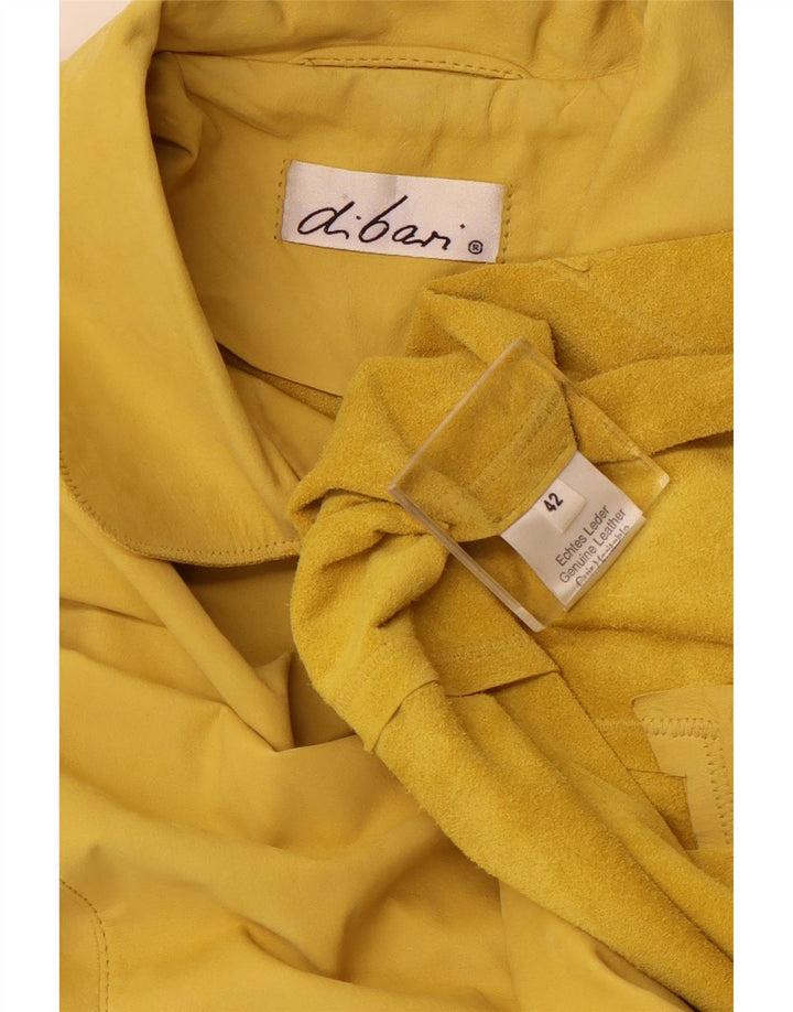 Jaqueta feminina de camurça grande DI BARI EU 42 couro amarelo grande