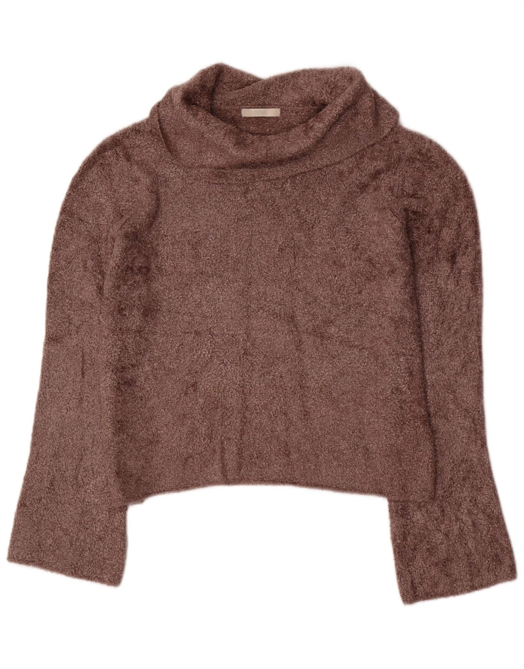 Suéter feminino Marks & Spencer com gola redonda Reino Unido 12 viscose marrom médio