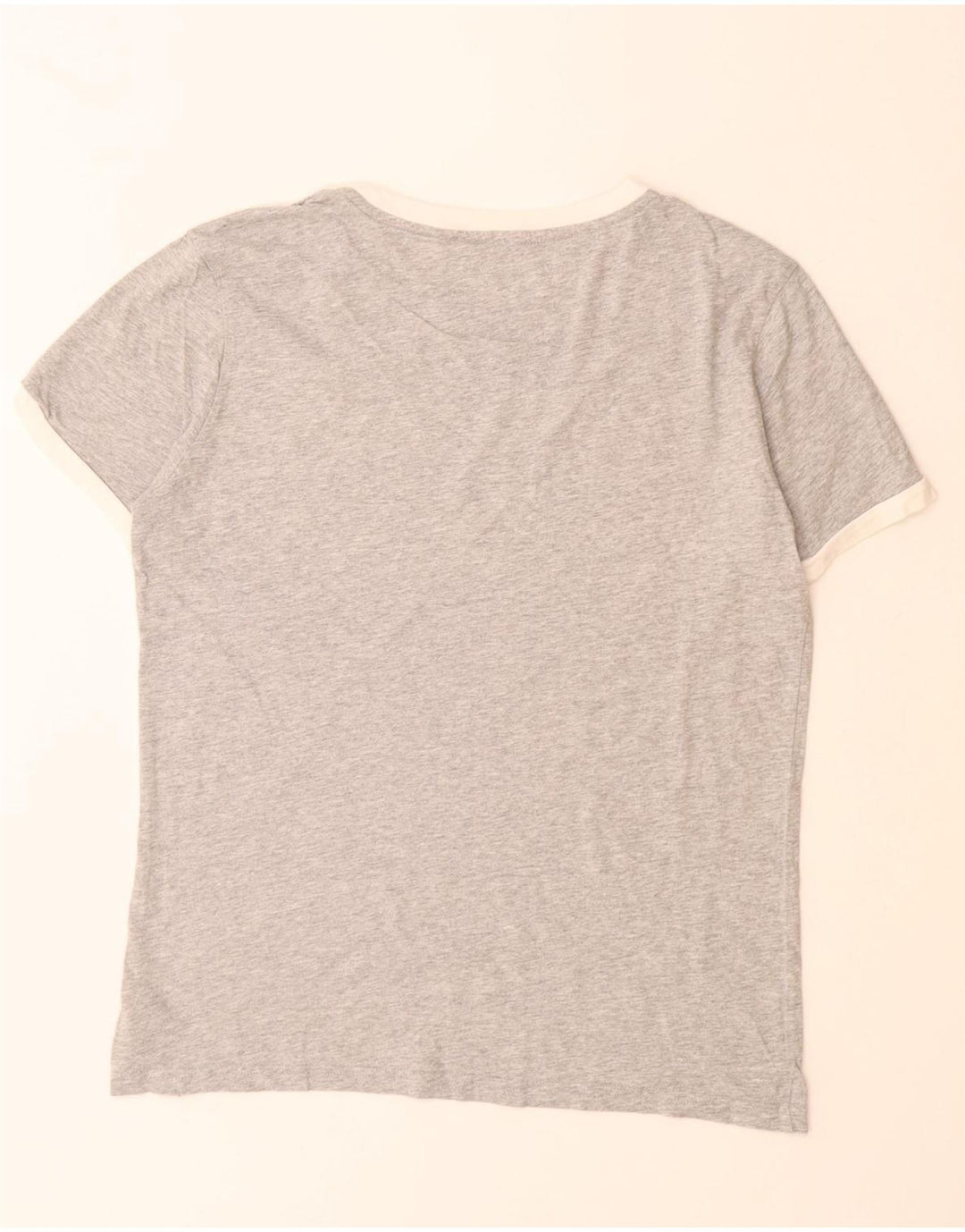 TOMMY HILFIGER Camiseta masculina gráfica top pequeno cinza colorblock algodão