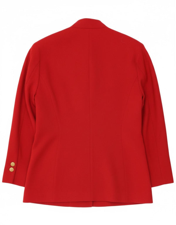 Jaqueta blazer feminina vintage com 2 botões IT 44 lã virgem vermelha média