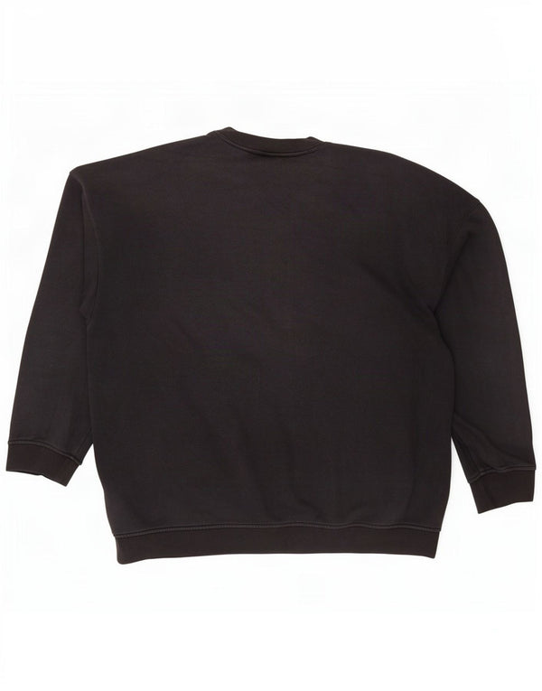 Adidas Mens Graphic Moletom Jumper Grande Algodão Preto